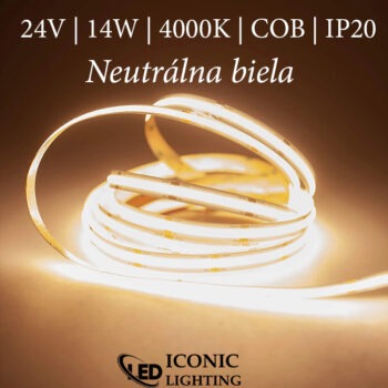 Profesionálny COB Led pás 14W 24V 4000K (Neutrálna biela)
